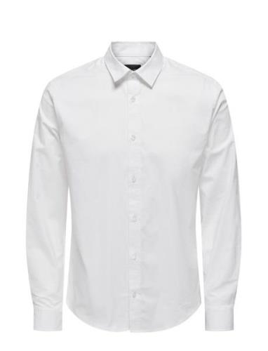 ONLY & SONS Onsandy Slim Easy Iron Poplin Shirt Noos Vit