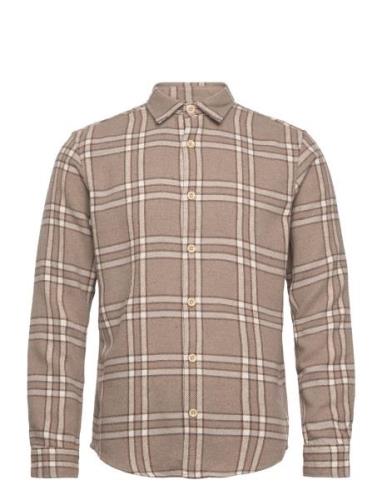 Jprblubraxton Check Wool Shirt L/S Tops Shirts Casual Beige Jack & J S