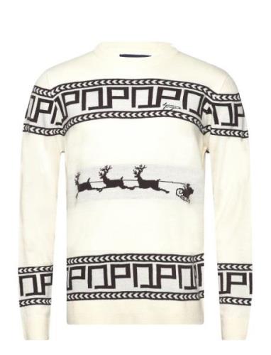 Dpknitted Dp Sweater Tops Knitwear Round Necks Cream Denim Project