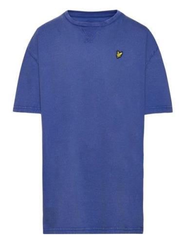 Lyle & Scott Junior Acid Wash Over D Tee Blå