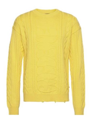 Logo Knit Designers Knitwear Round Necks Yellow Pas De Mer