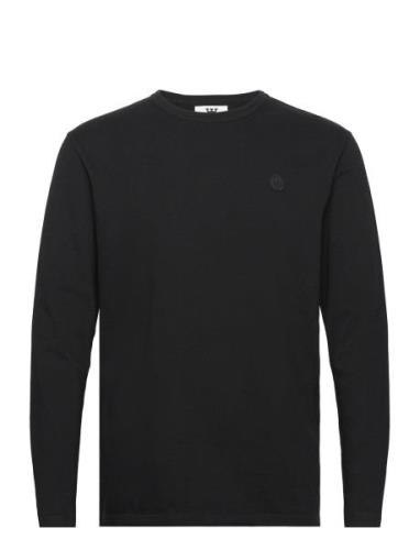 Mel Long Sleeve Gots Tops T-shirts Long-sleeved Black Double A By Wood...