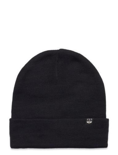 Knitted Beanie Fold Up Small K Accessories Headwear Hats Beanie Black ...