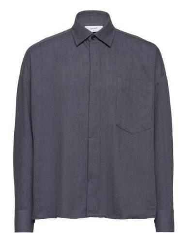 Alkmaar Shirt Tops Shirts Long-sleeved Shirts Black Grunt
