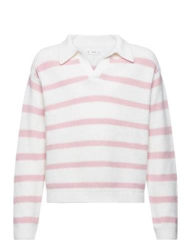 Polo Neck Sweater Tops Knitwear Pullovers Pink Mango