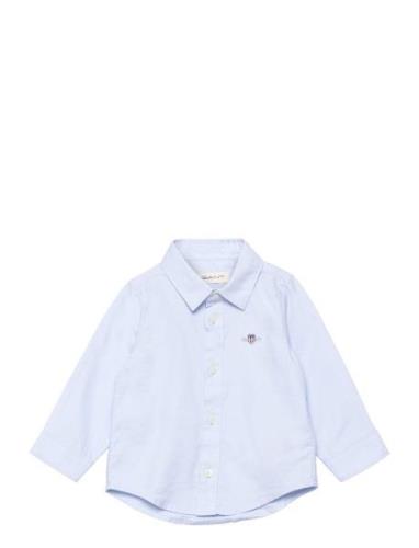 Shield Oxford Shirt Tops Shirts Long-sleeved Shirts Blue GANT