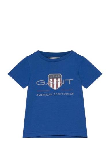 Archive Shield Ss T-Shirt Tops T-shirts Short-sleeved Blue GANT