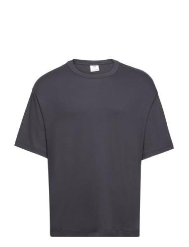 100% Cotton Relaxed-Fit T-Shirt Tops T-shirts Short-sleeved Navy Mango
