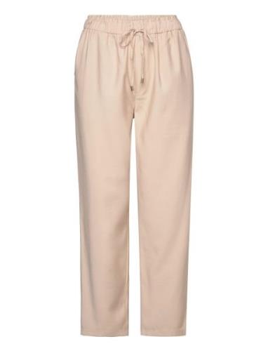 Flowy Straight-Fit Trousers With Bow Bottoms Trousers Straight Leg Bei...