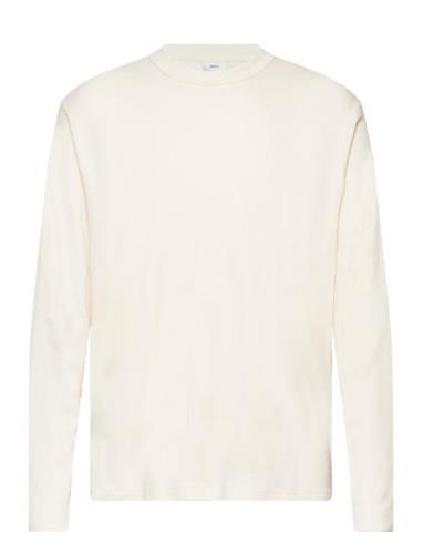 100% Cotton Long-Sleeved T-Shirt Tops T-shirts Long-sleeved Cream Mang...