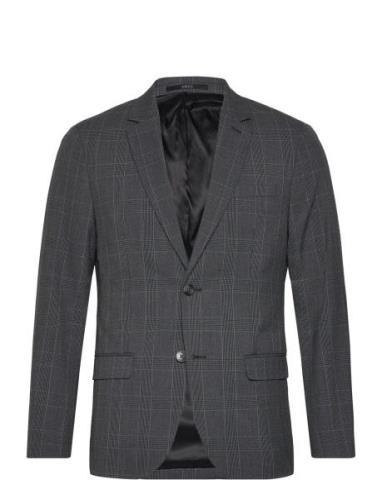Super Slim-Fit Check Suit Jacket Suits & Blazers Blazers Single Breast...