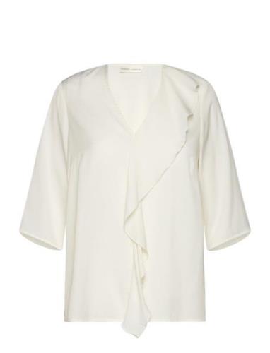 Cadenzaiw Blouse Tops Blouses Short-sleeved White InWear