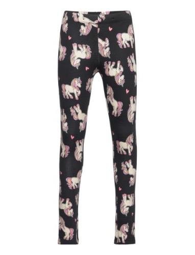 Lindex Leggings Br Aop Unicorn Svart