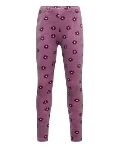 Lindex Leggings Velour Aop Lila