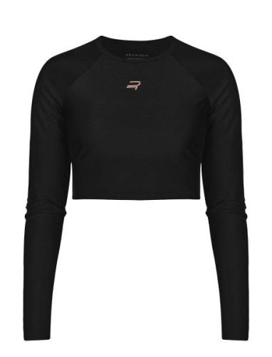 Shine Cropped Long Sleeve Sport T-shirts & Tops Long-sleeved Black Röh...