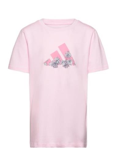 Girls Train Tee Sport T-shirts Short-sleeved Pink Adidas Performance
