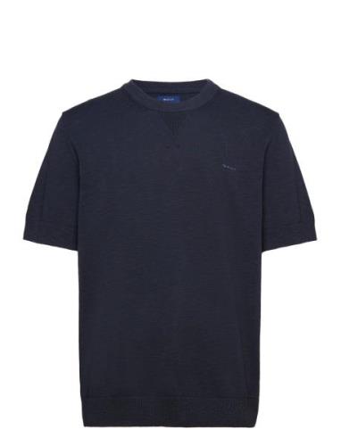 Cotton Flamme Tee Tops T-shirts Short-sleeved Navy GANT