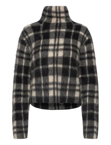 Plaid Alpaca-Blend Sweater Tops Knitwear Turtleneck Black Polo Ralph L...