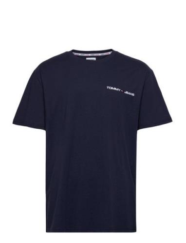 Tjm Clsc Linear Chest Tee Tops T-shirts Short-sleeved Navy Tommy Jeans