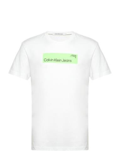 Hyper Real Box Logo Tee Tops T-shirts Short-sleeved White Calvin Klein...