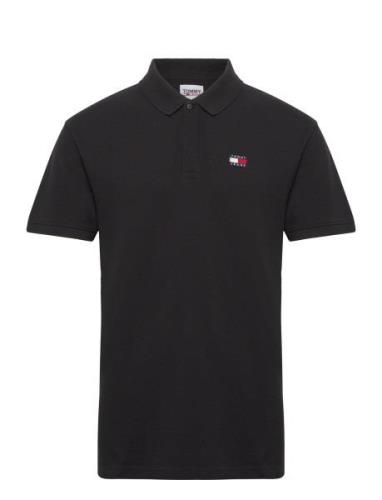 Tjm Clsc Badge Polo Tops Polos Short-sleeved Black Tommy Jeans