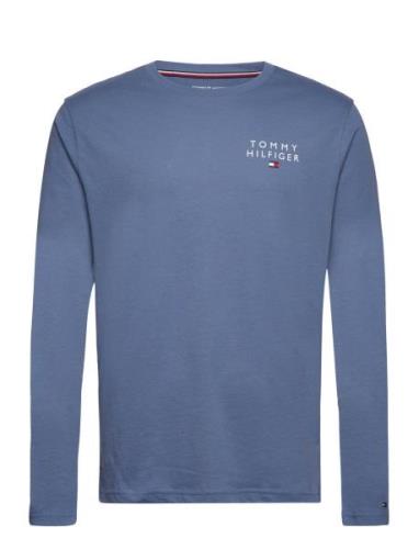 Ls Tee Logo Tops T-shirts Long-sleeved Blue Tommy Hilfiger