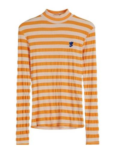 Ribbed Striped Long Sleeve T-Shirt Tops T-shirts & Tops Long-sleeved O...