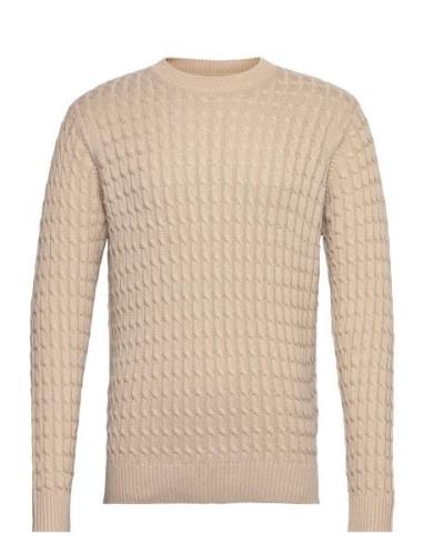 Onsmason Reg 5 Cable Crew Knit Tops Knitwear Round Necks Beige ONLY & ...