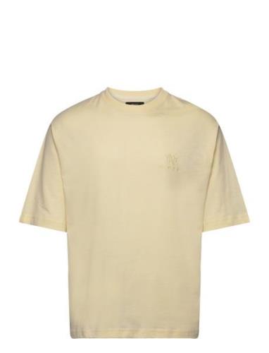 Heavy Dye Tony Tee Tops T-shirts Short-sleeved Yellow Mads Nørgaard