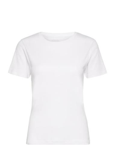 Women's O-Neck Tee Tops T-shirts & Tops Short-sleeved White NORVIG