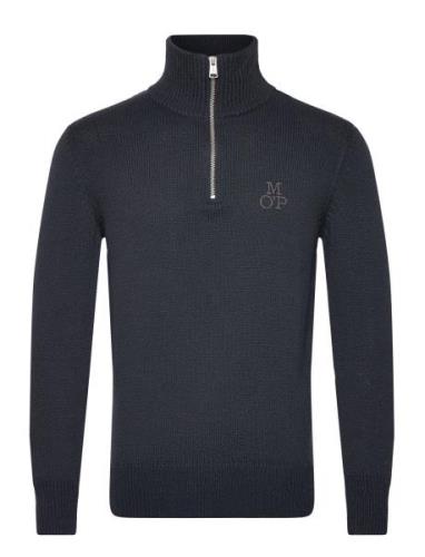 Pullover Long Sleeve Tops Knitwear Half Zip Jumpers Navy Marc O'Polo