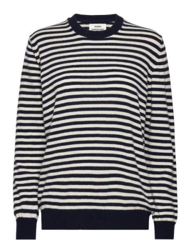 Eco Wool Stripe Kasey Sweater Tops Knitwear Jumpers Blue Mads Nørgaard