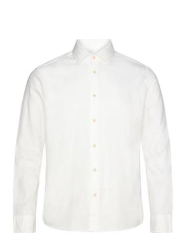 Slhregbond-Garment Dyed Shirt Ls Tops Shirts Casual White Selected Hom...