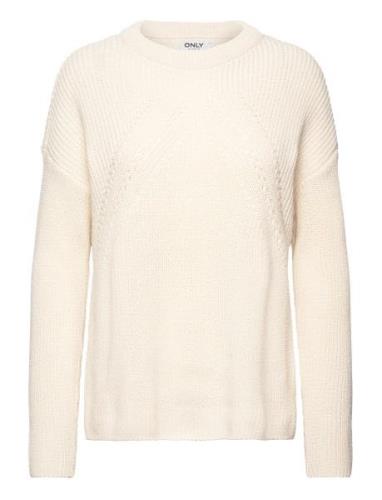 Onlbella Life Ls Detail O-Neck Cc Knt Tops Knitwear Jumpers Cream ONLY