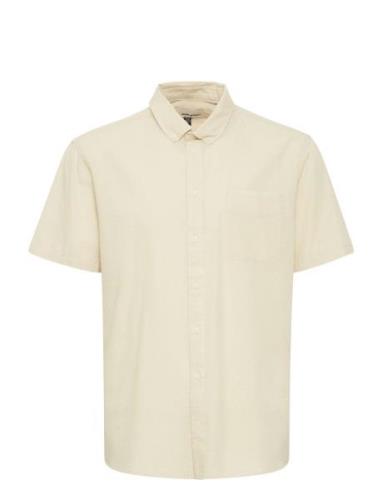 Shirt Tops Shirts Short-sleeved Cream Blend