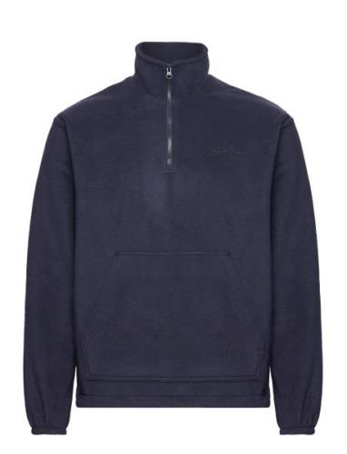 Les Deux Duke Fleece Half-Zip Sweatshirt Marinblå