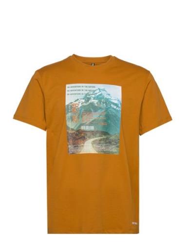Riff Cotton Tee Tops T-shirts Short-sleeved Orange Fat Moose