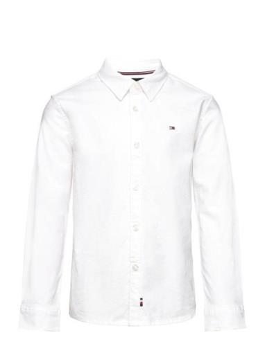 Flag Oxford Shirt L/S Tops Shirts Long-sleeved Shirts White Tommy Hilf...