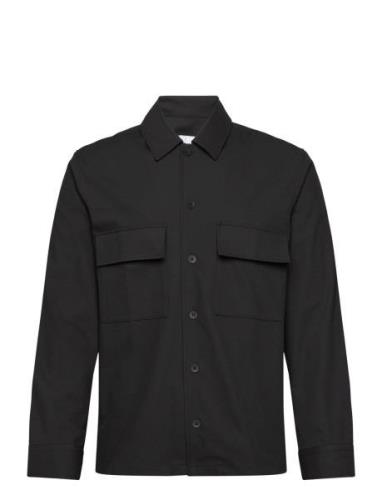 Soft Twill Overshirt Tops Overshirts Black Calvin Klein