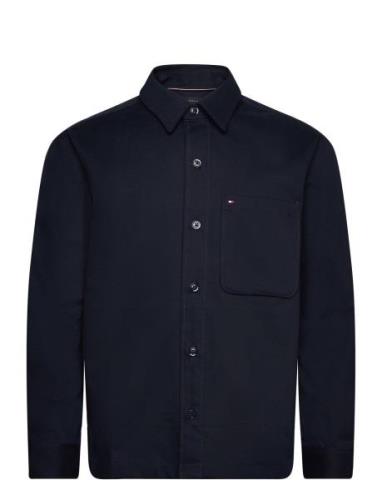 Solid Bedford Overshirt Tops Overshirts Navy Tommy Hilfiger