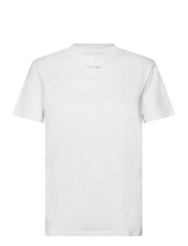Metallic Micro Logo T Shirt Tops T-shirts & Tops Short-sleeved White C...