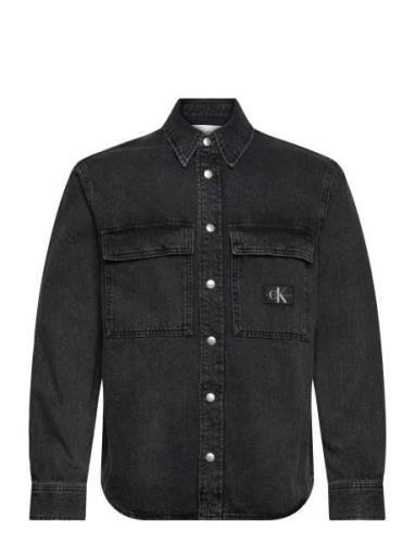 Relaxed Linear Denim Shirt Tops Shirts Casual Black Calvin Klein Jeans