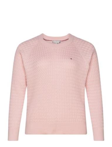 Crv Co Cable C-Nk Sweater Tops Knitwear Jumpers Pink Tommy Hilfiger