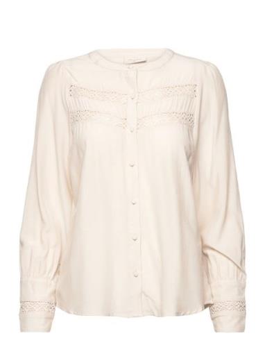 Fqsweetly-Blouse Tops Blouses Long-sleeved Cream FREE/QUENT