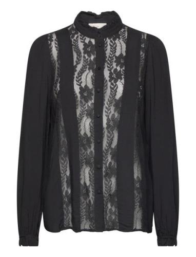 Fqvialipa-Shirt Tops Blouses Long-sleeved Black FREE/QUENT