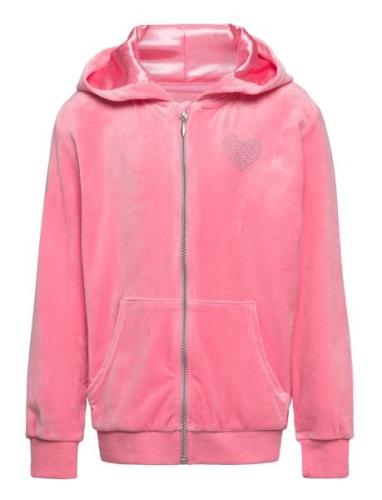 Lindex Hoodjacket Velour Rosa