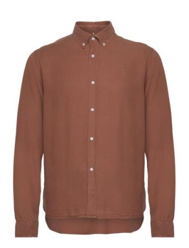 Kristian Dobby Shirt Tops Shirts Casual Brown Les Deux