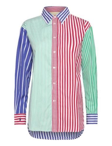 Over Striped Cotton Fun Shirt Tops Shirts Long-sleeved Green Polo Ralp...