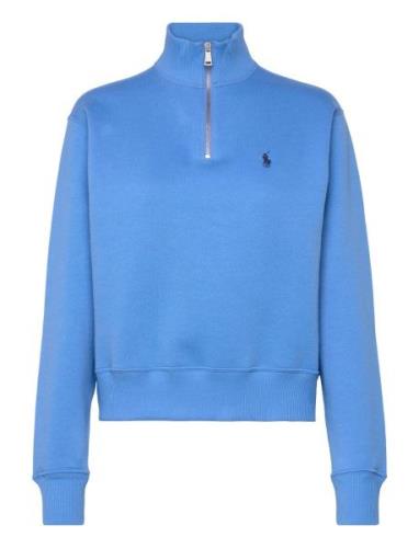 Fleece Half-Zip Pullover Tops Sweat-shirts & Hoodies Sweat-shirts Blue...