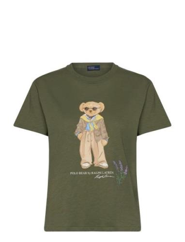 Polo Bear Jersey Tee Tops T-shirts & Tops Short-sleeved Khaki Green Po...